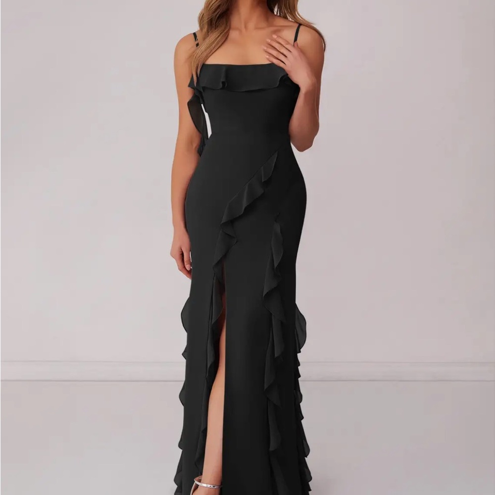 NWT Azazie “Barbie” Black Evening Gown